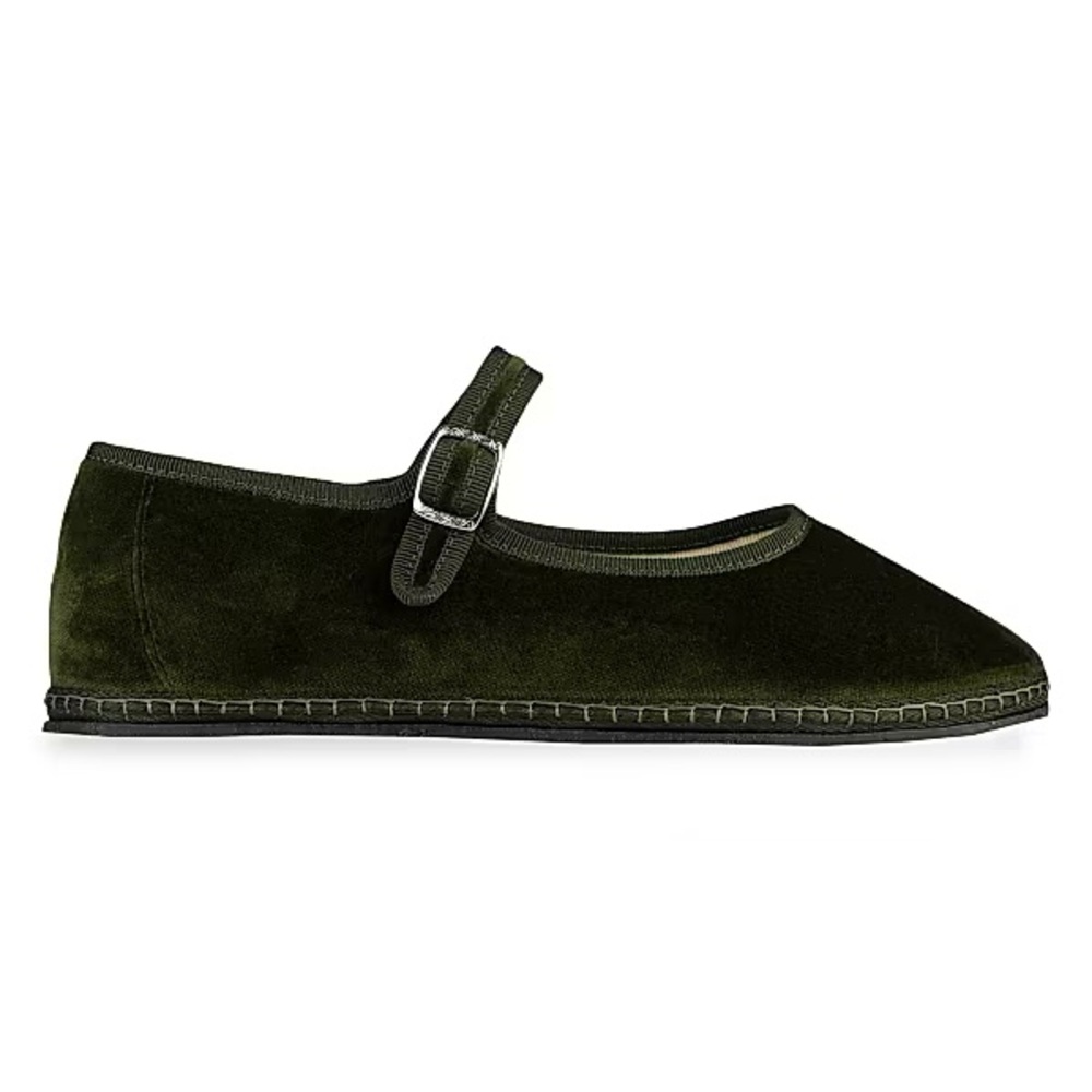 NWT ViBi Venezia Women's Mary Jane Velvet Ballet Flats Bottiglia Olive 40 EU, 10 - Picture 8 of 8